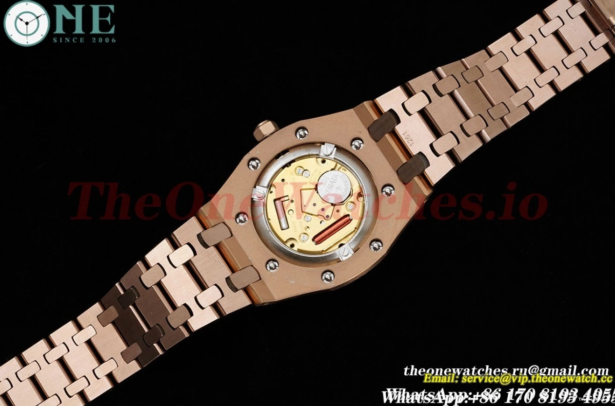 White JJF Diamond 33mm RG Swiss RG Qtz Oak Royal Ladies 0103